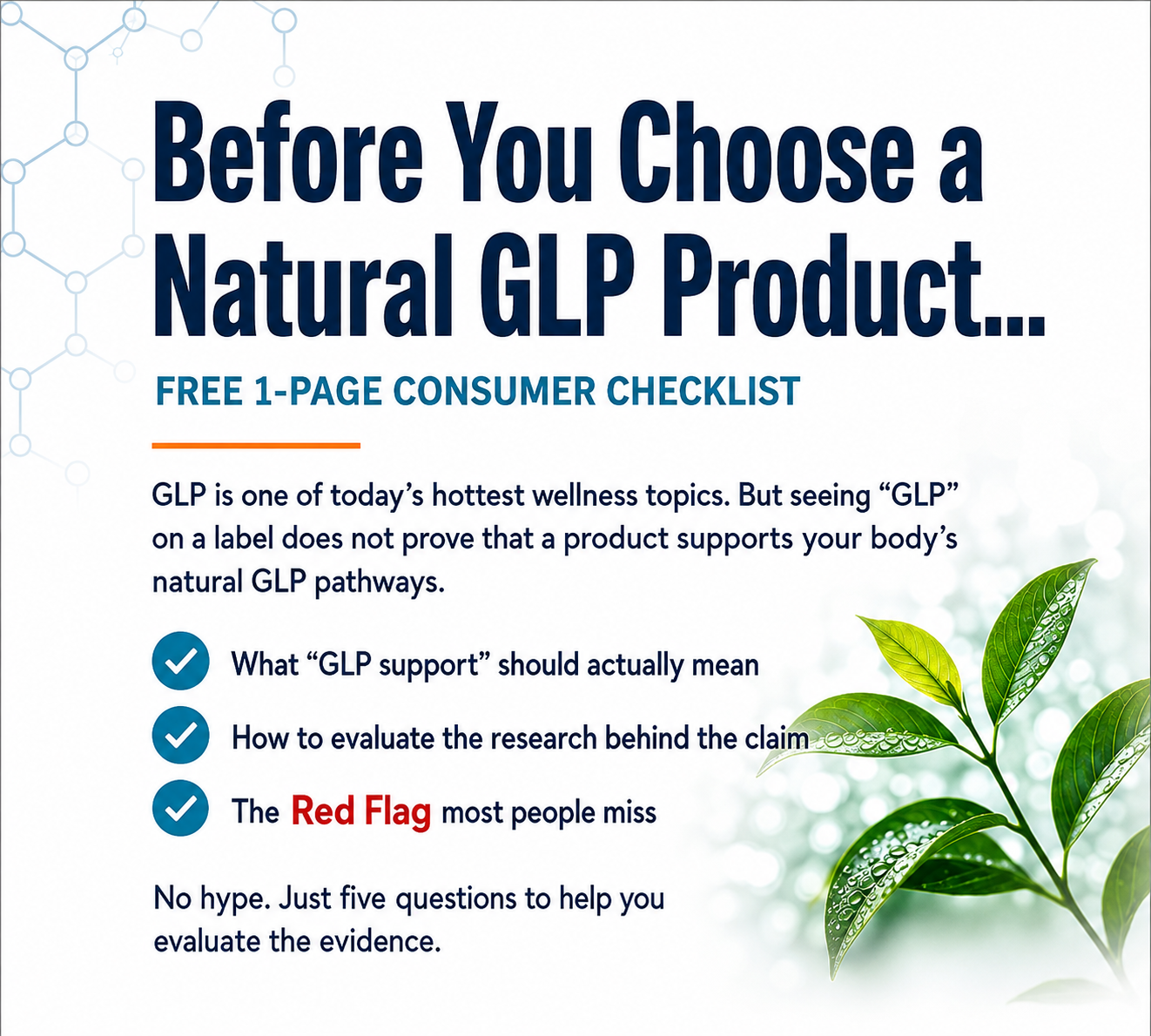 Before You Choose a Natural GLP Product - Free 1-Page Consumer Checklist